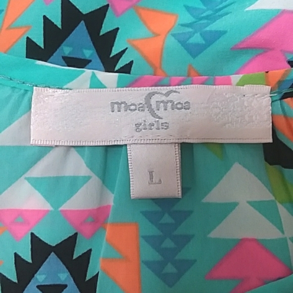 *5/$20* Moa Moa Mint Aztec 3/4 Sleeve Blouse - Picture 8 of 9
